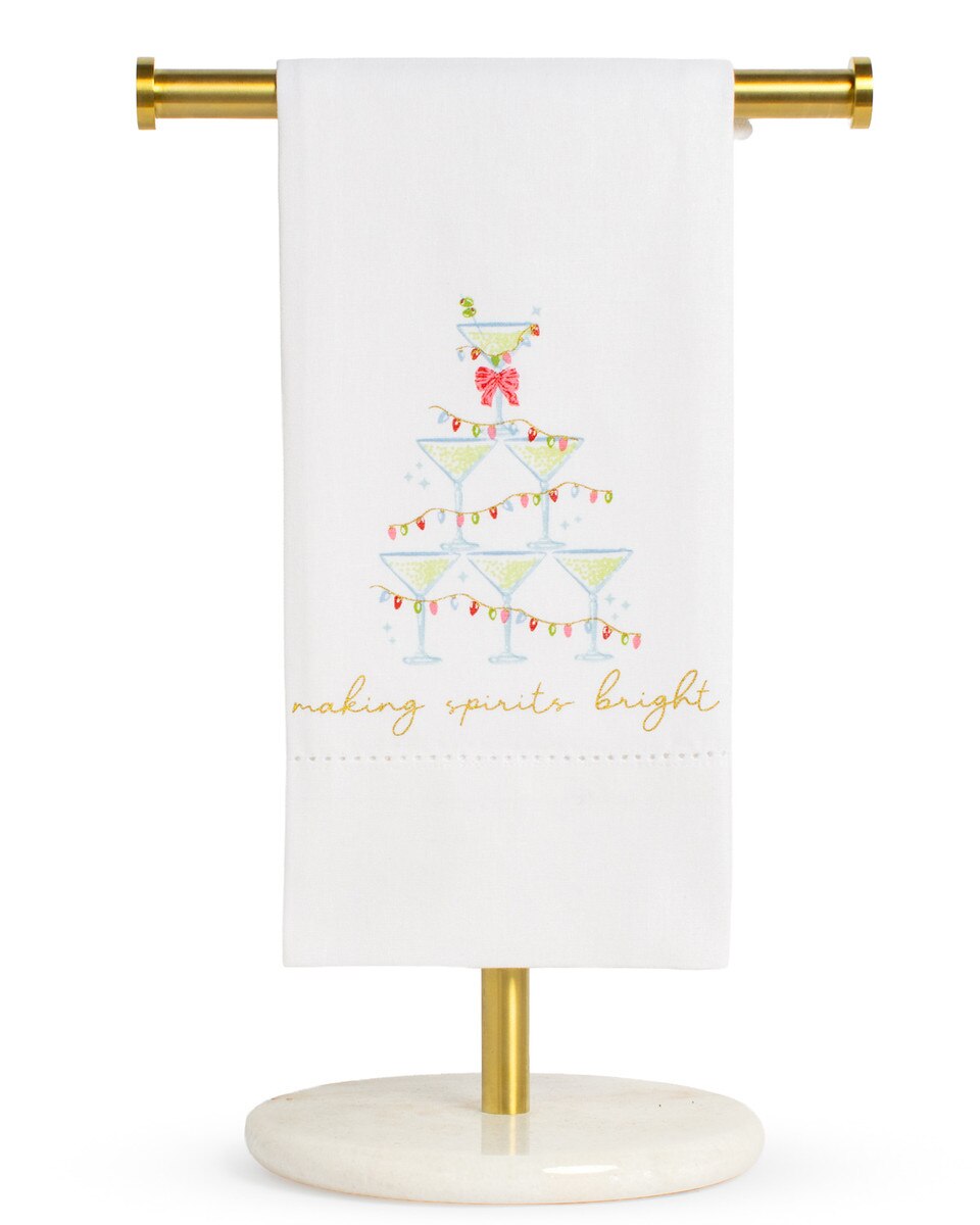 Making Spirits Bright Hemstitch Hand Towel