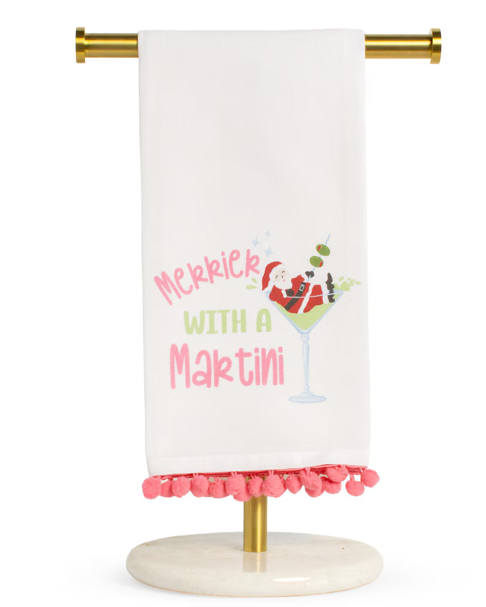 Merrier Martini Pom Pom Hand Towel