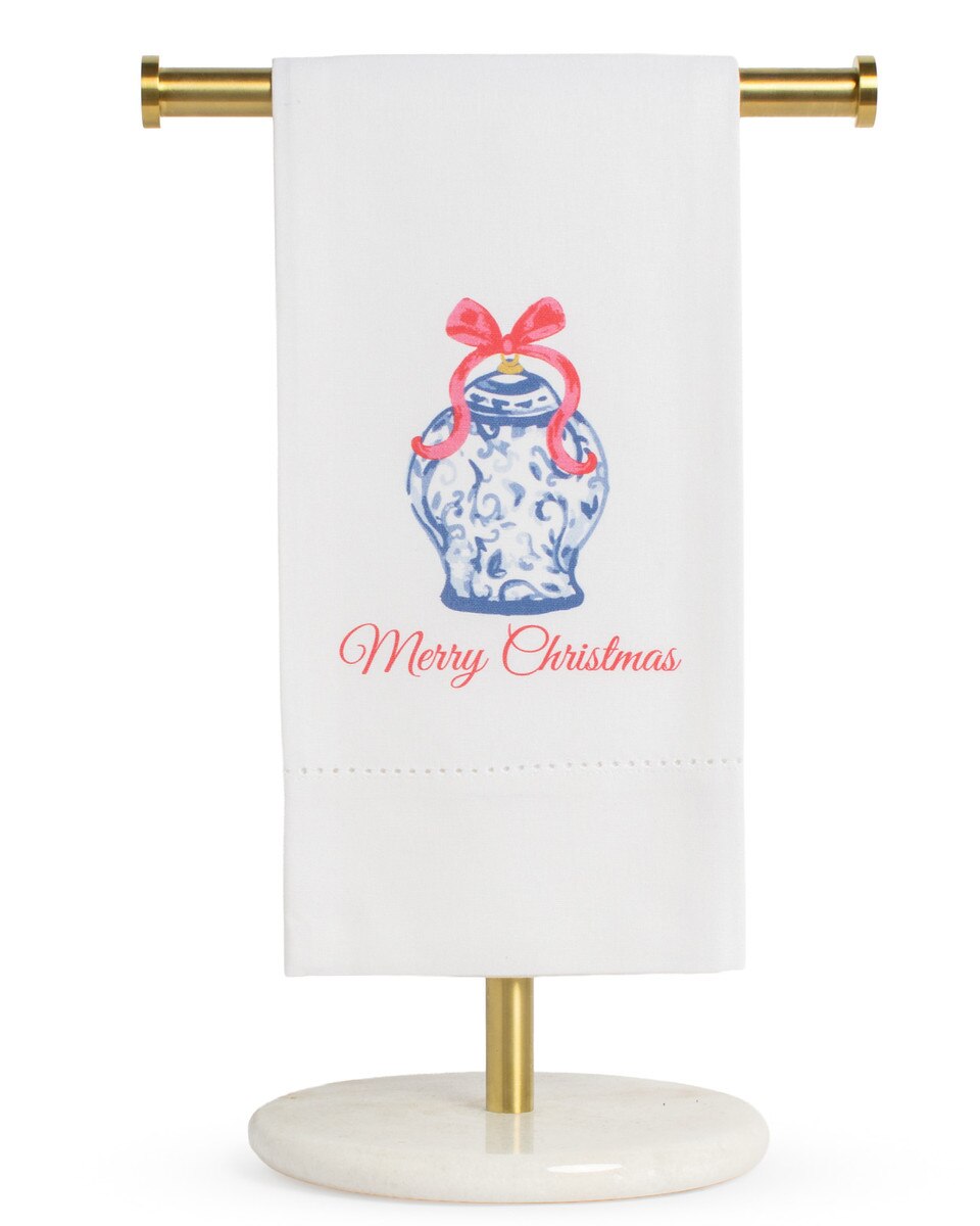 Chinoiserie Merry Christmas Hand Towel