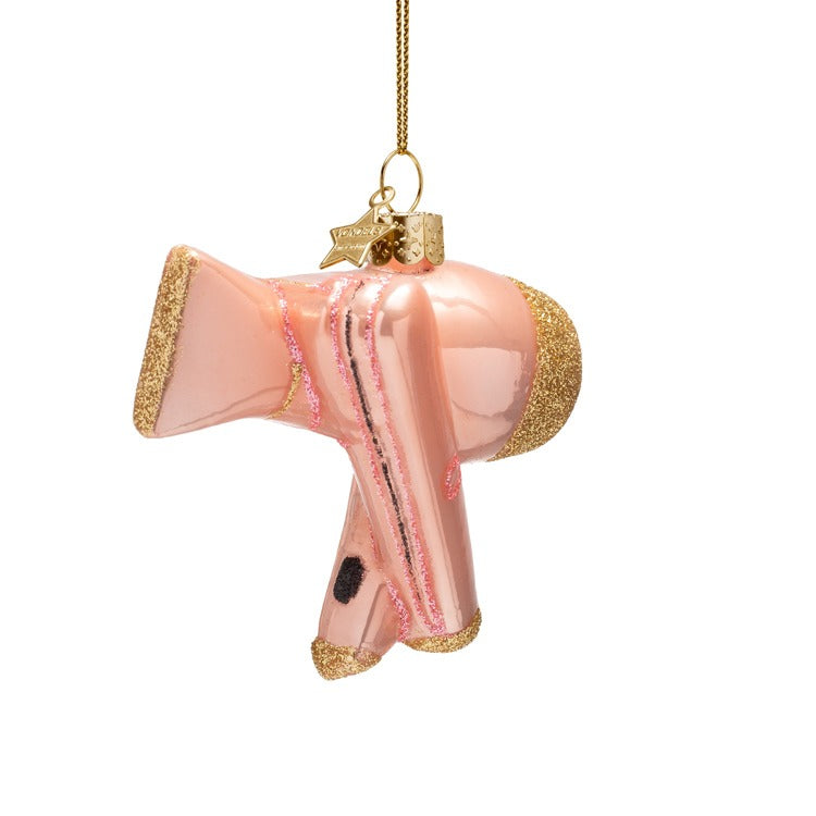 Ornament glass Pink orange Hair dryer