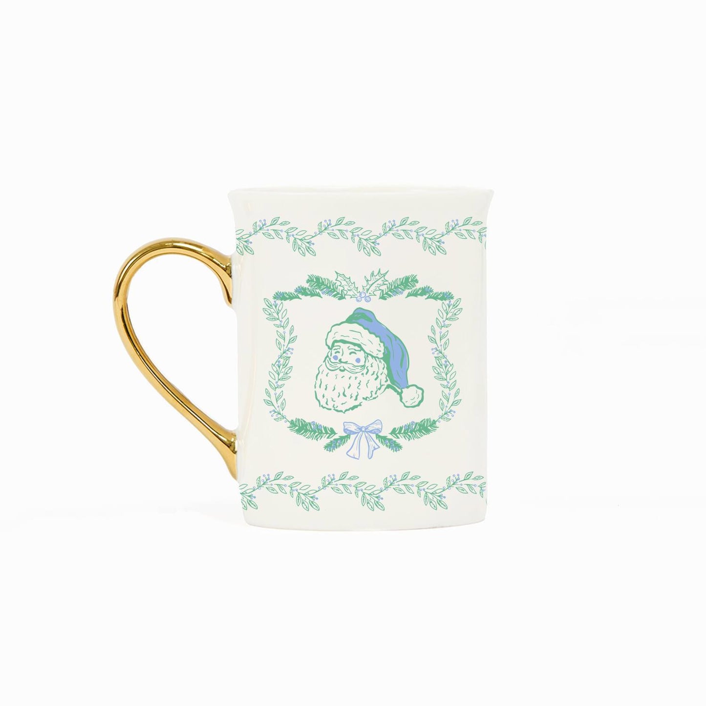 Gold Handle Mug Yuletide Santa
