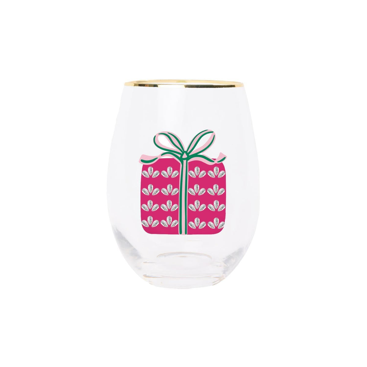 Wine Glass Wrapped In Cheer Embellished