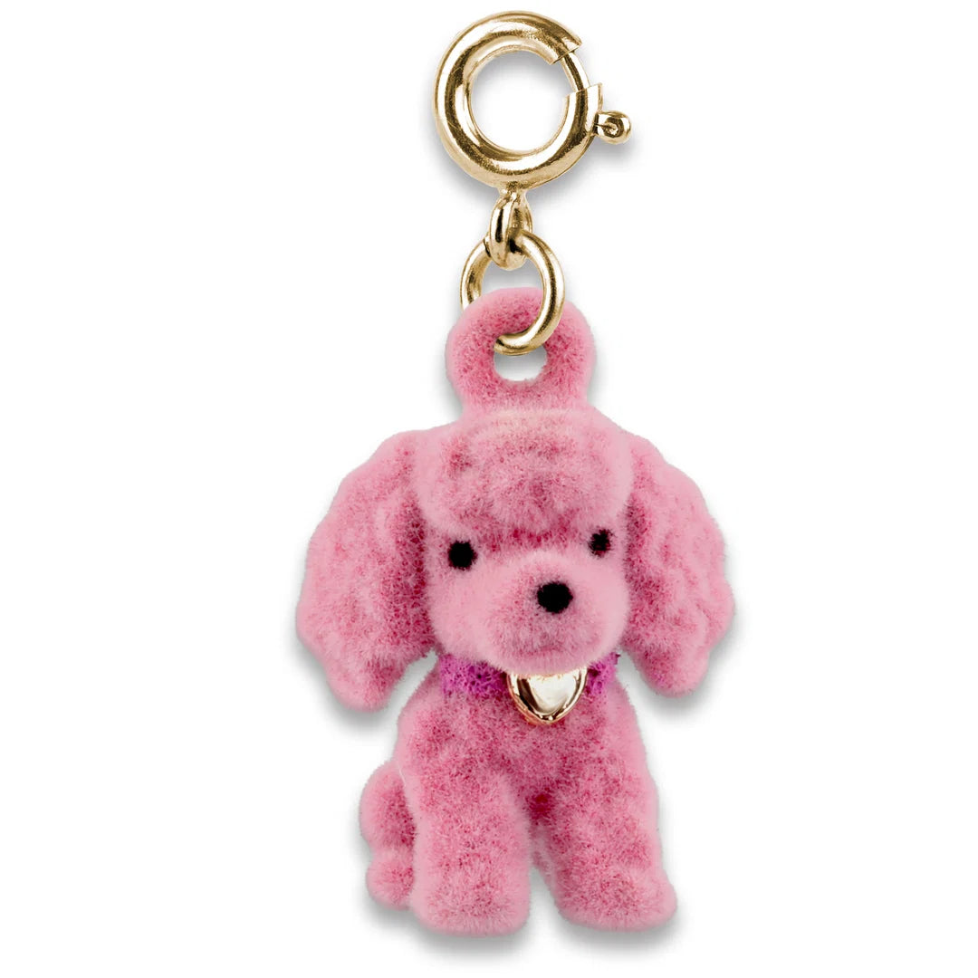 Gold Pink Poodle Charm