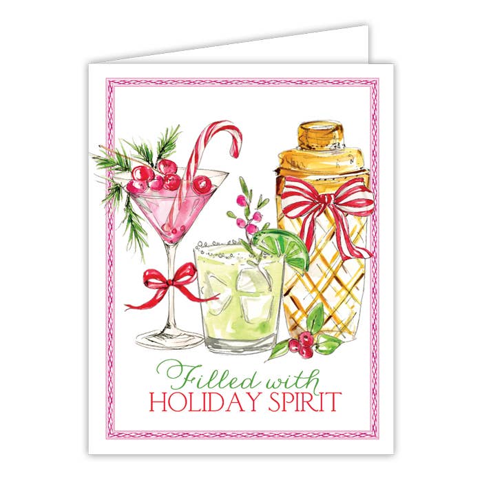 Filled With Holiday Spirit Holiday Cocktails Greeting Card