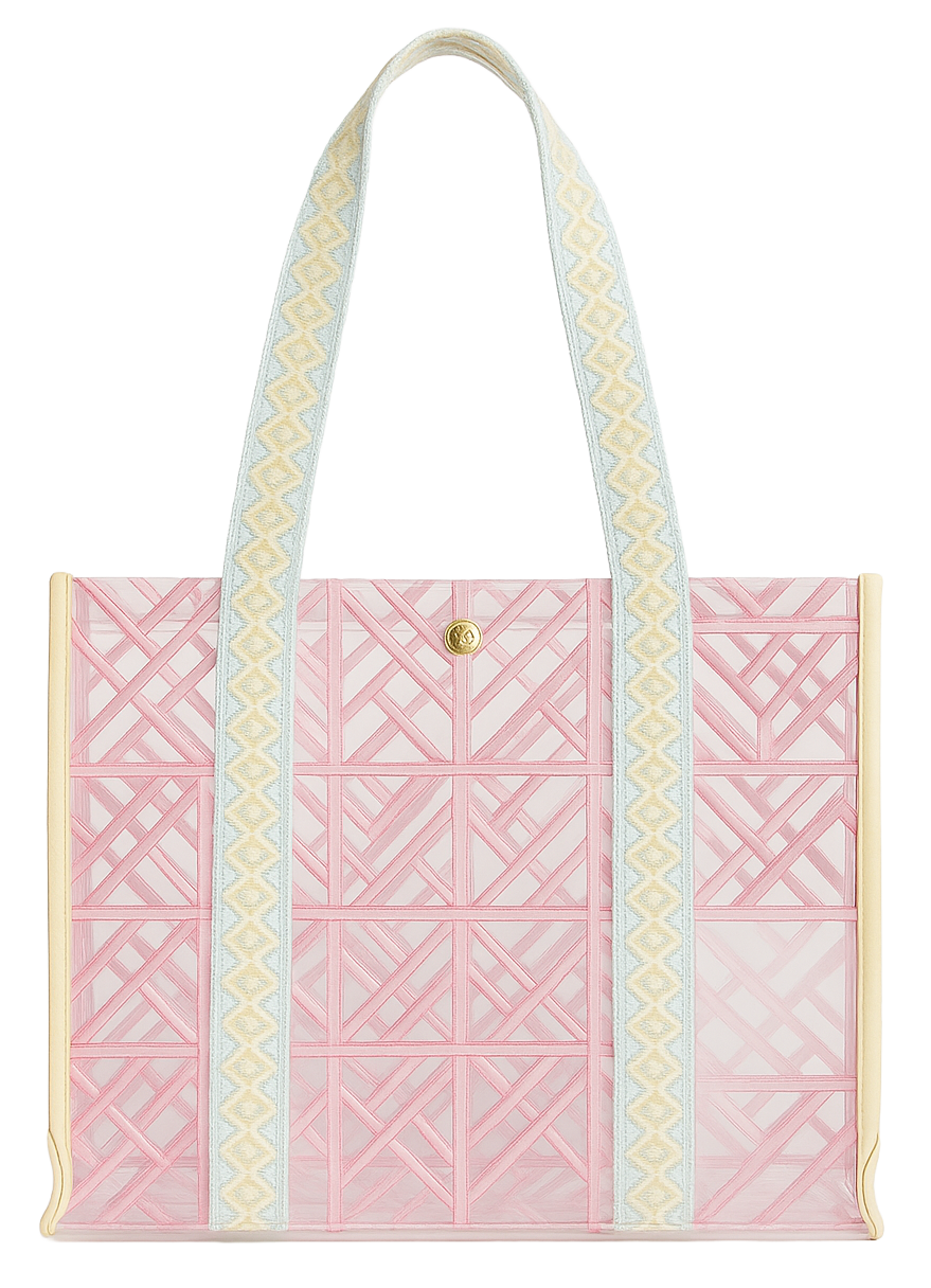 PINK TILE VINYL TOTE