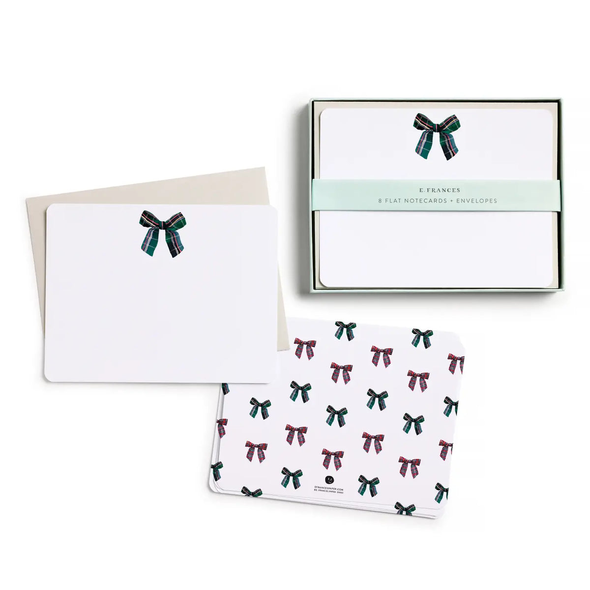 Plaid Bow Flat Note Set