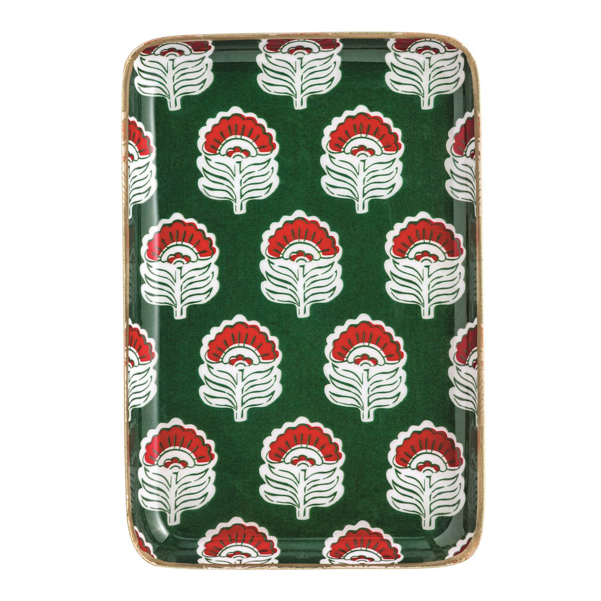 Green Block Metal Tidbit Plate