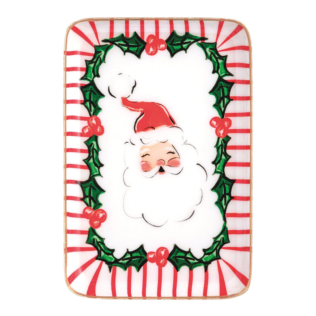 Santa Metal Tidbit Plate