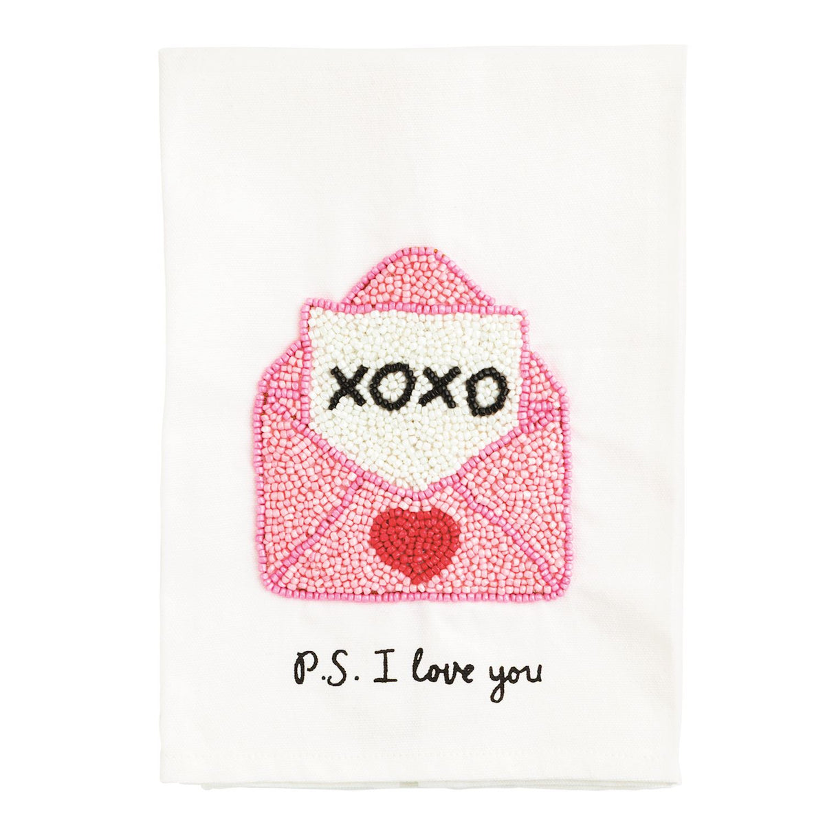 Letters Valentine's Beaded Towel