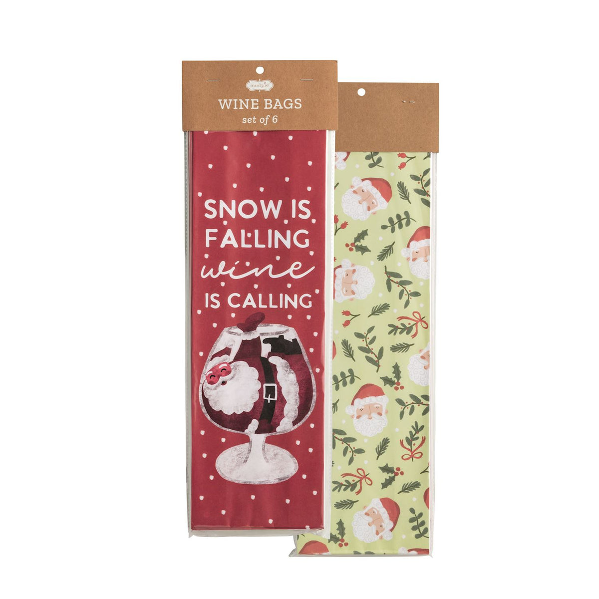 Snow Is Falling Paper Wine Bag Set
