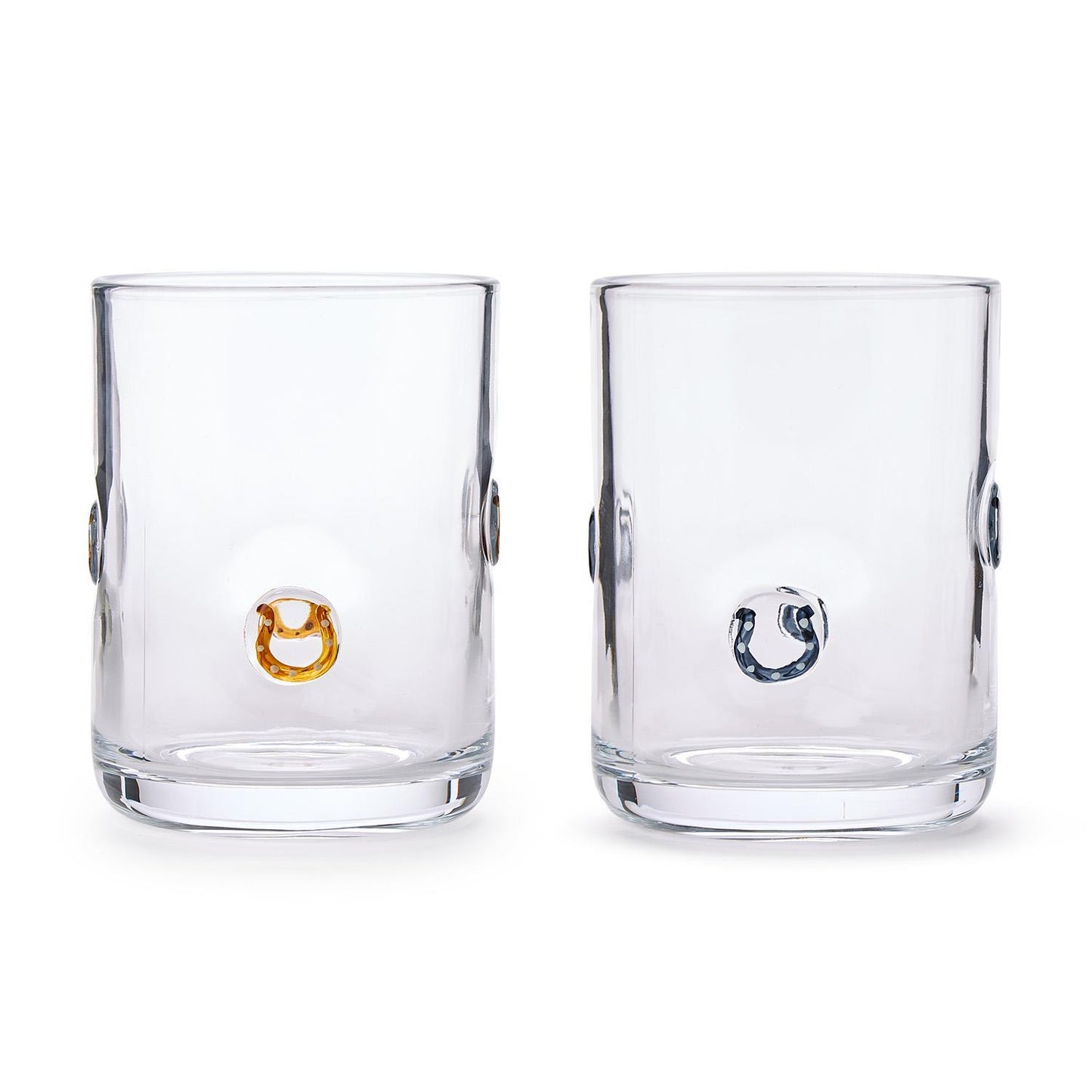Horseshoe Double Old Fashion Glass Asst 2 Colors