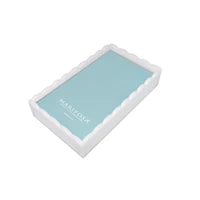 White Scalloped guest napkin box