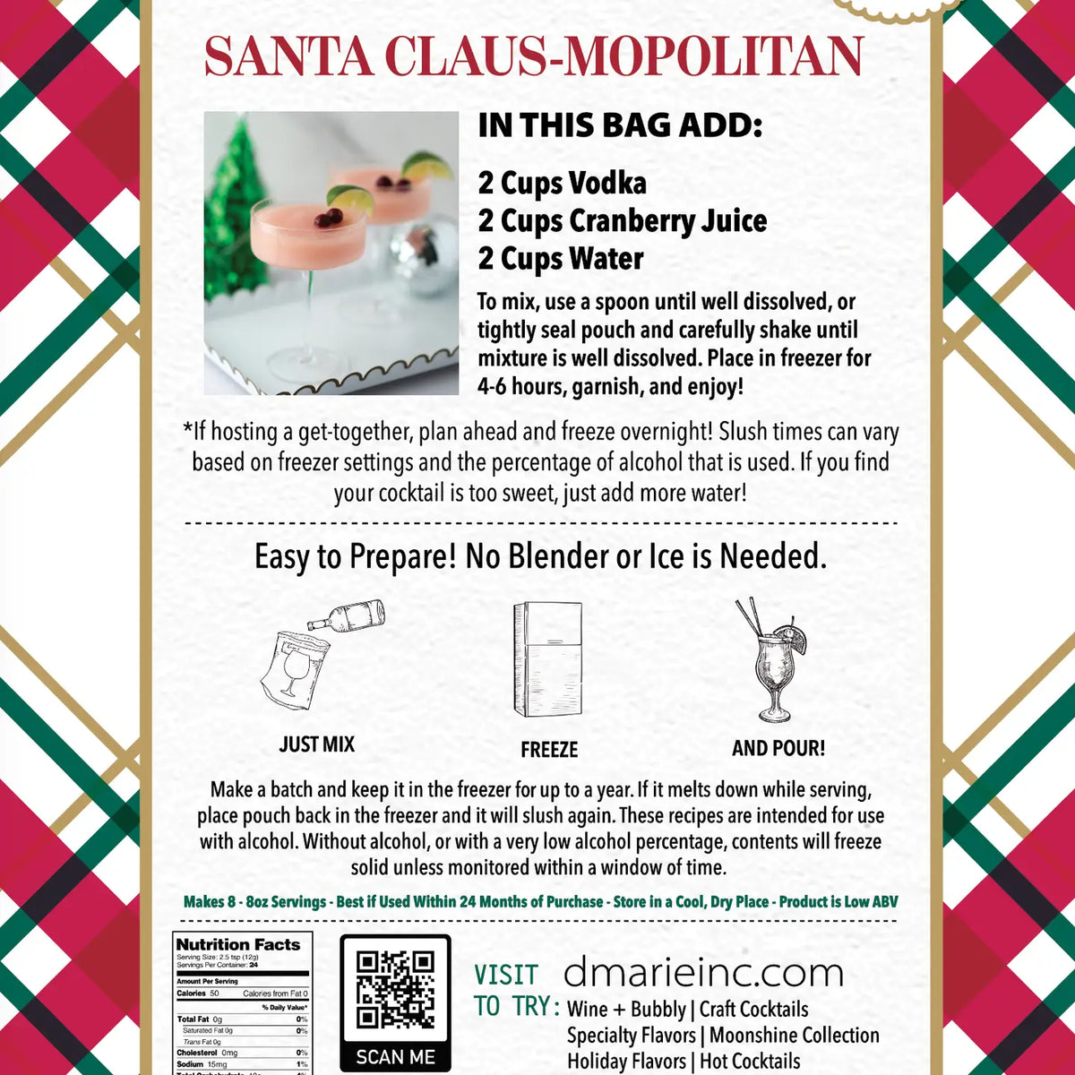 Santa Clausmopolitan Cocktail - Ready-To-Freeze Cocktail