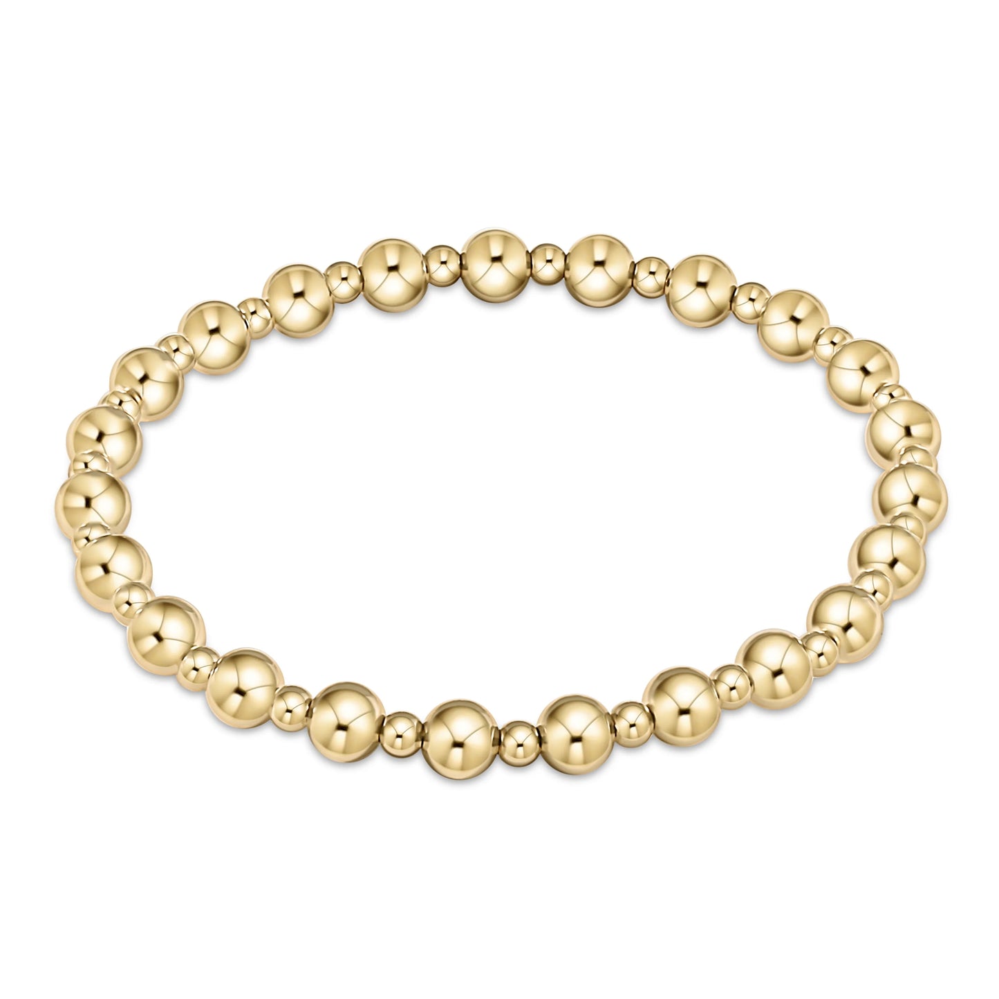 Classic Grateful pattern - 6mm Bead bracelet - Gold