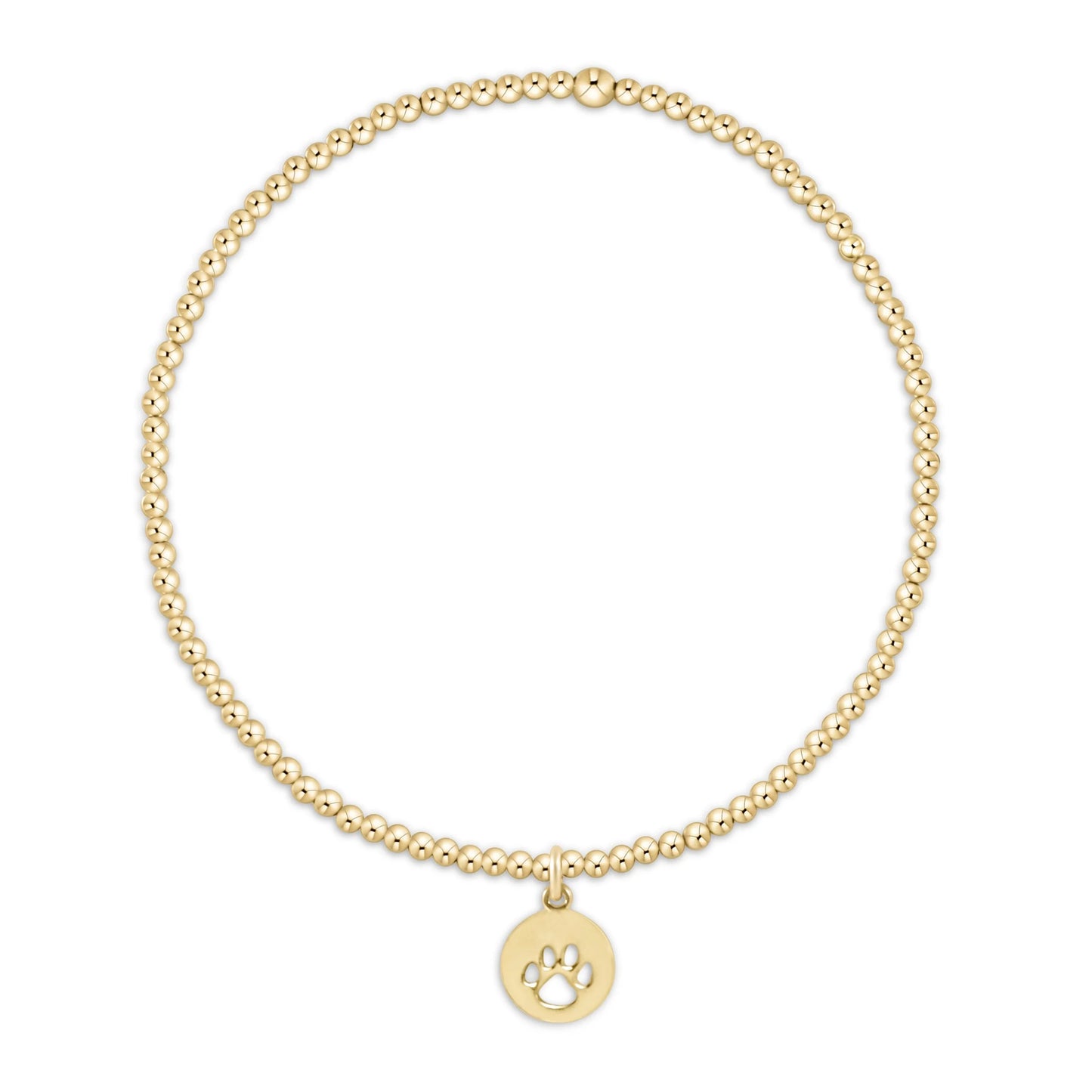 egirl gold 2mm paw print small charm bracelet