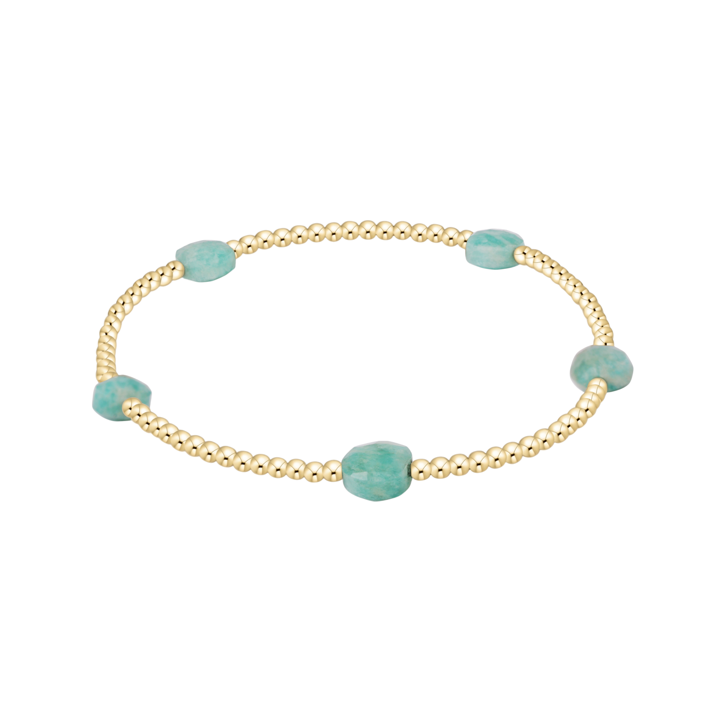 Admire Gem 3mm Gold Bracelet- Amazonite