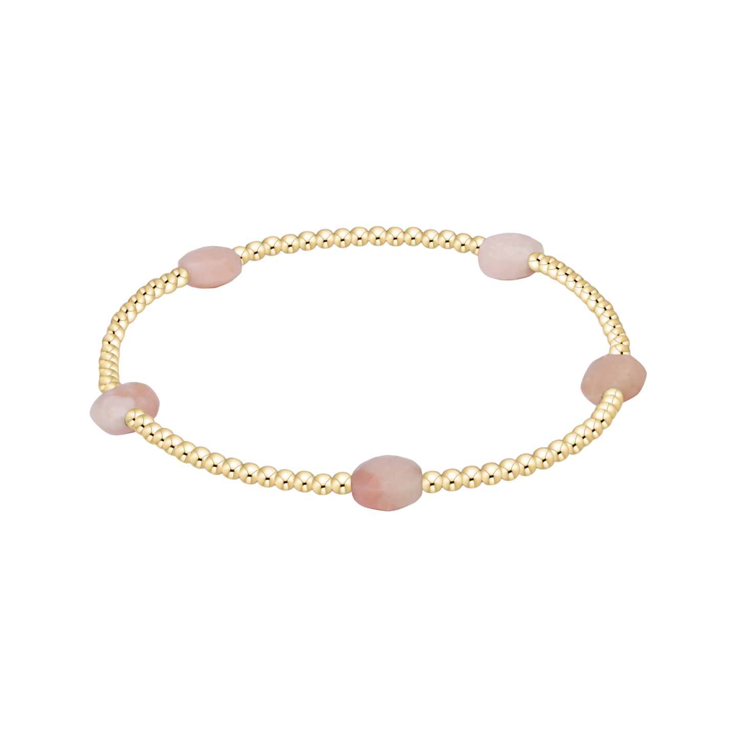 Admire Gem 3mm Gold Bracelet- Pink Opal