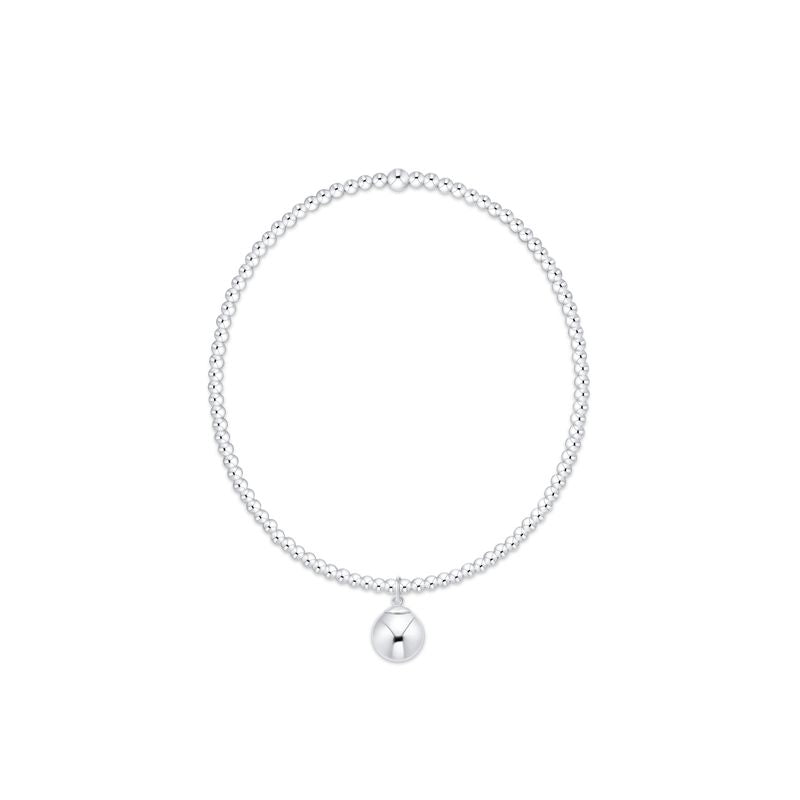 Classic Sterling 2mm Bracelet - Classic Sterling 8mm Charm