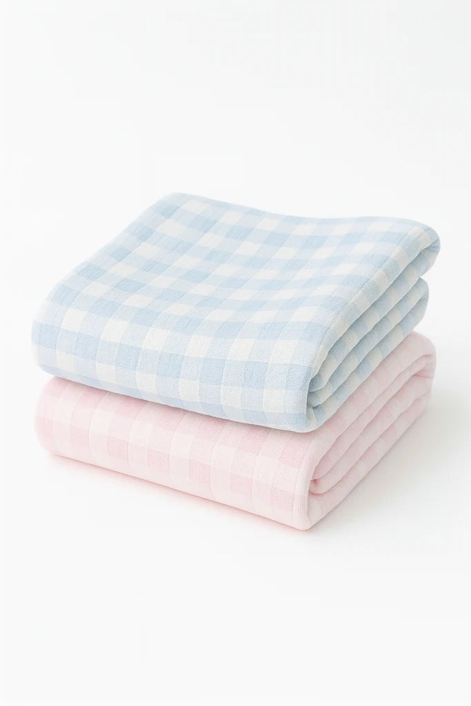 gingham check baby blanket w/ monogram