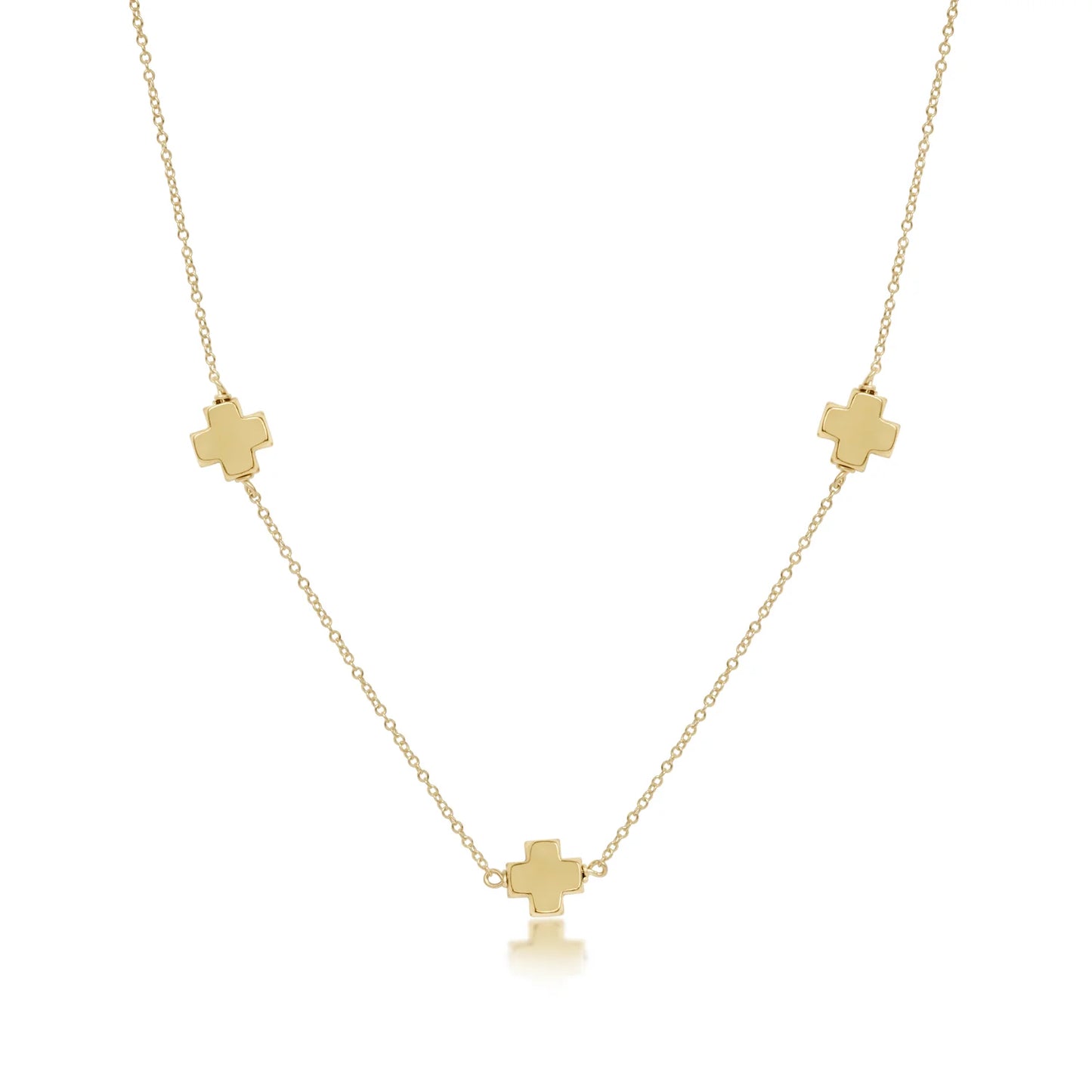 17" Choker Simplicity Chain Gold - Signature Cross Gold