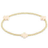 Signature Cross Gold Pattern 2mm Bead Bracelet - multiple colors