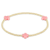 Signature Cross Gold Pattern 2mm Bead Bracelet - multiple colors
