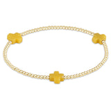 Signature Cross Gold Pattern 2mm Bead Bracelet - multiple colors
