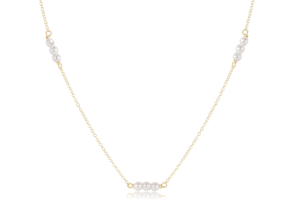 15" Choker Joy Simplicity Chain Gold - Pearl 3mm