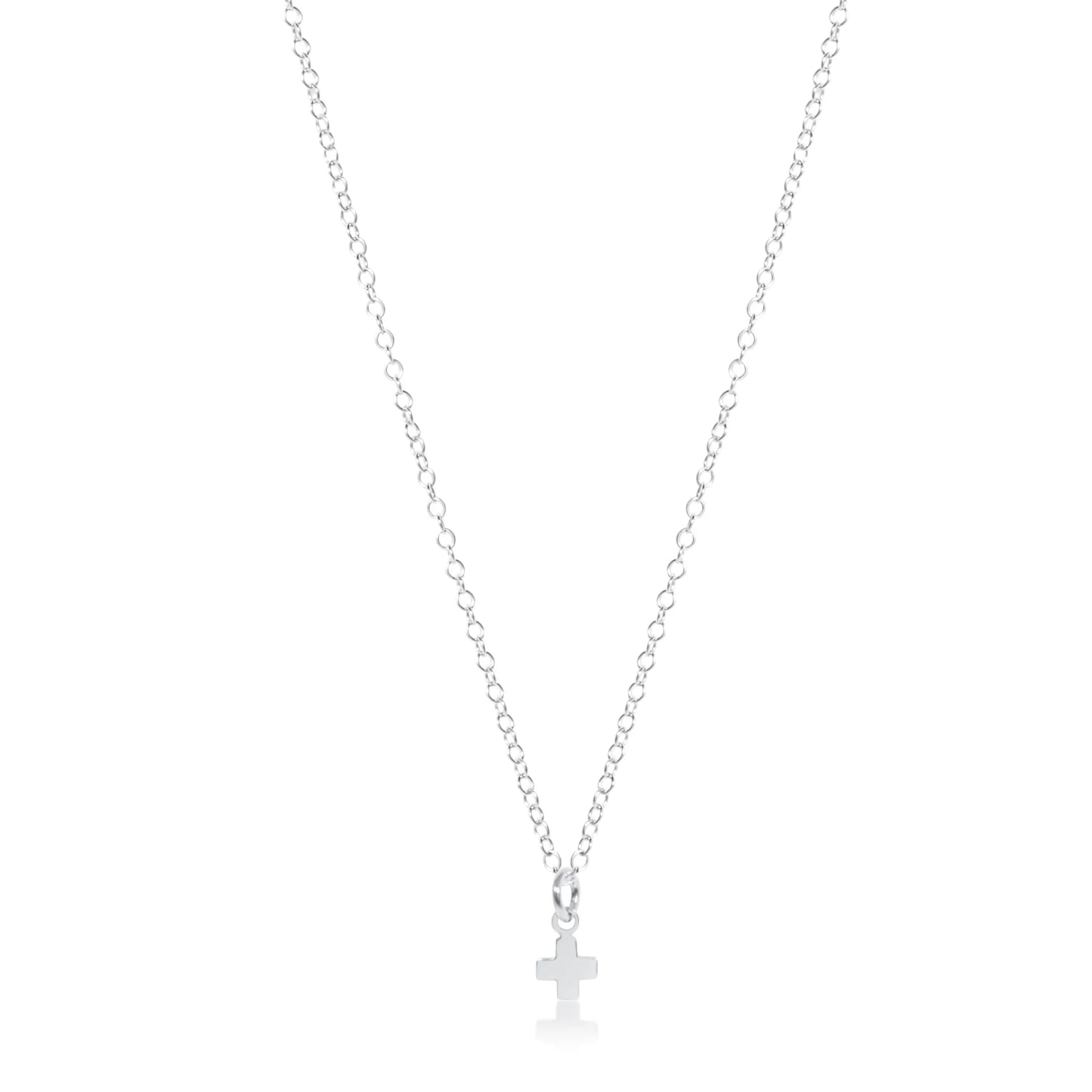 16" necklace sterling - signature cross sterling charm
