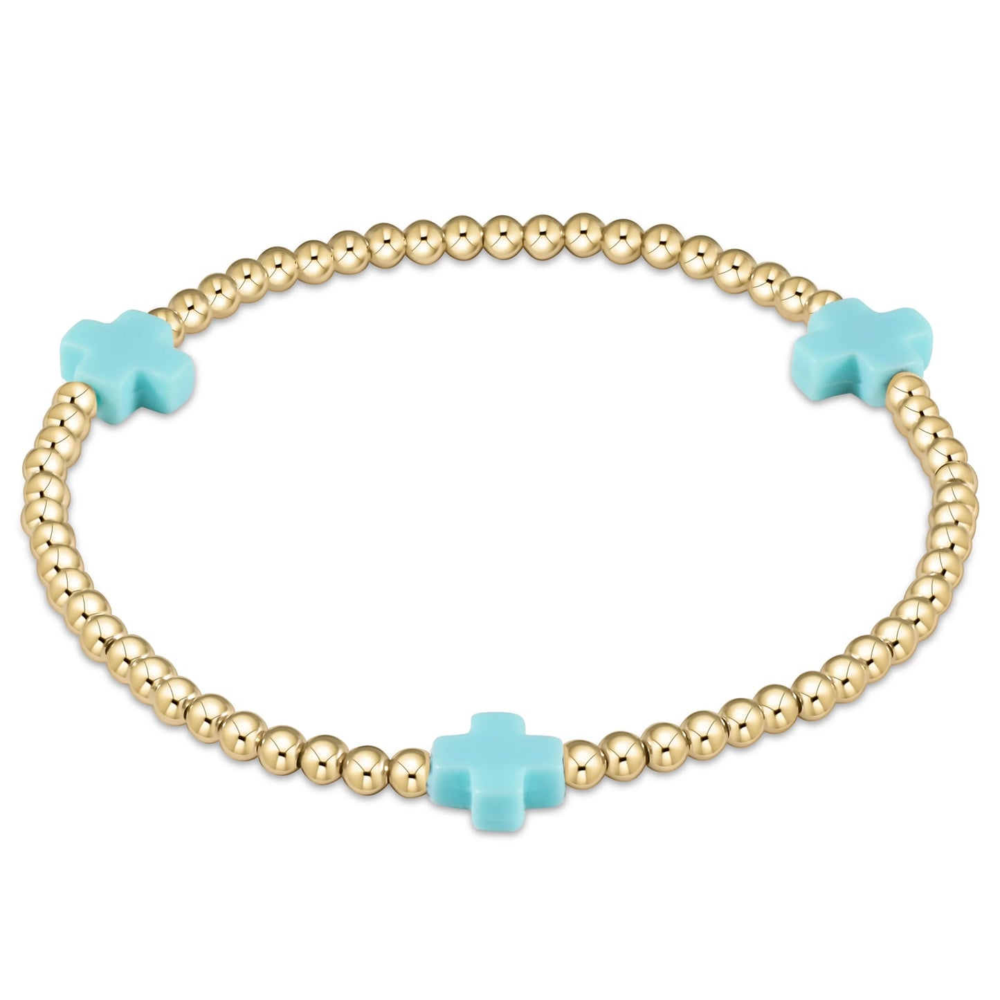 extends signature cross 3mm gold bracelet - Bright Pink