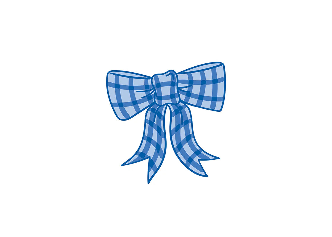 Blue Gingham Bow - mini Attachment