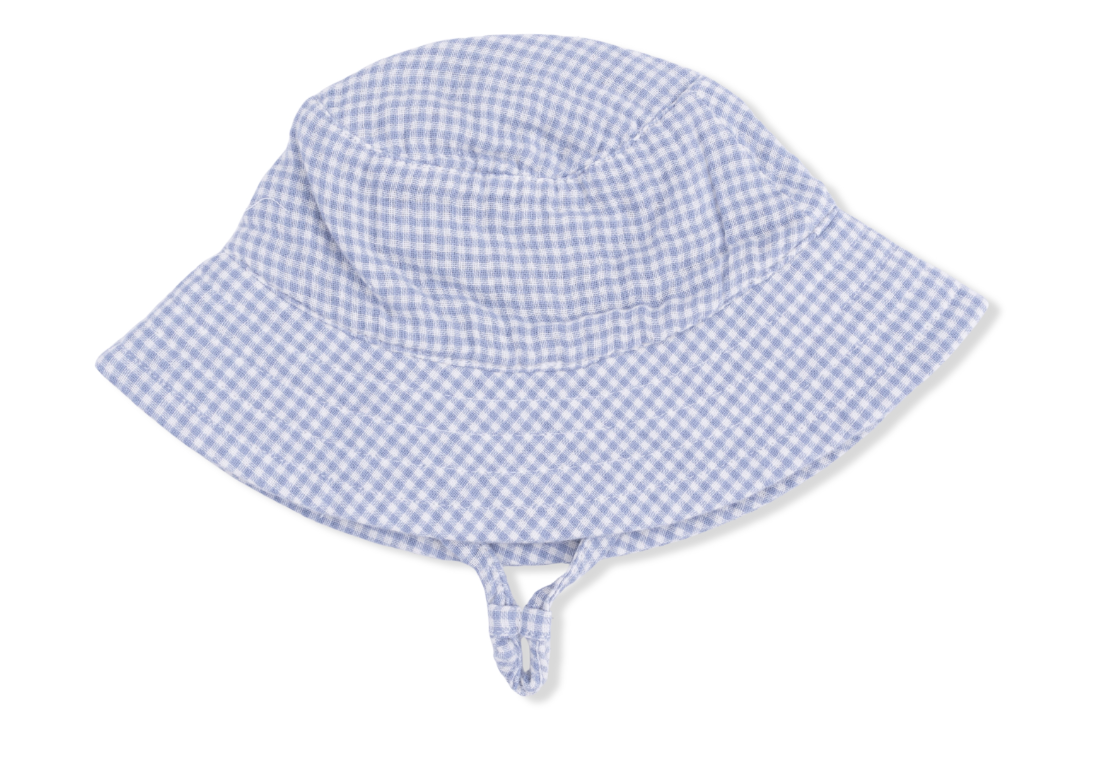Micro Gingham Blue Blizzard - Bucket Hat