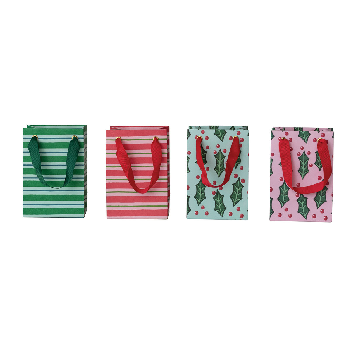 Paper Gift Bag with Grosgrain Ribbon Handles, 4 Styles ©Handmade recycled