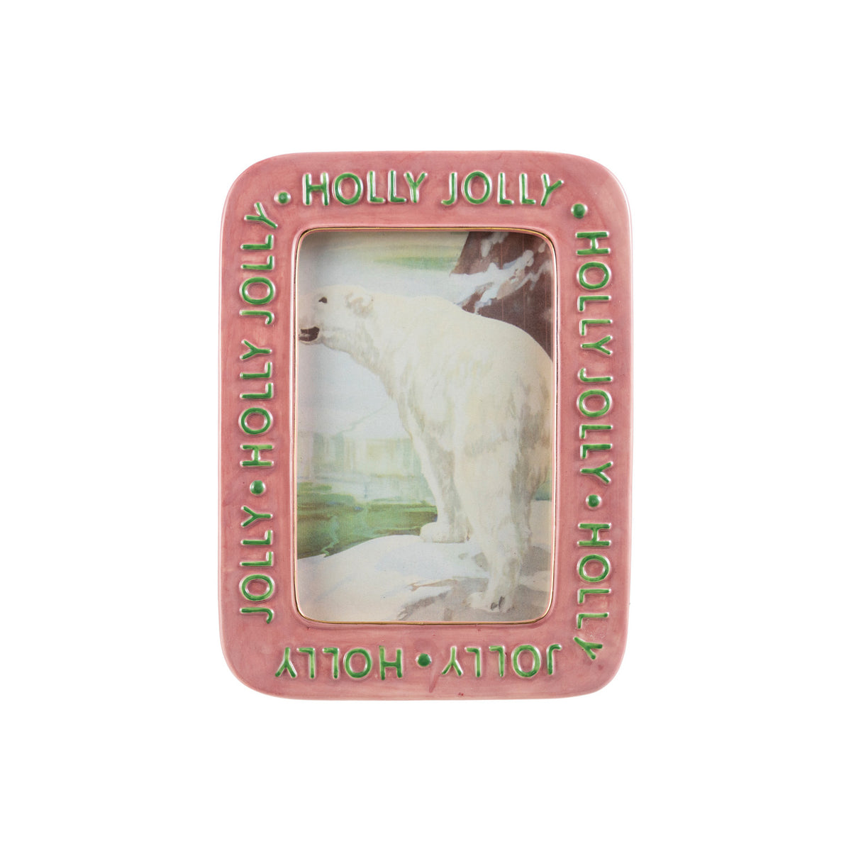 Hand-Painted Embossed Stoneware Photo Frame (Holds 4" x 6" Photo)