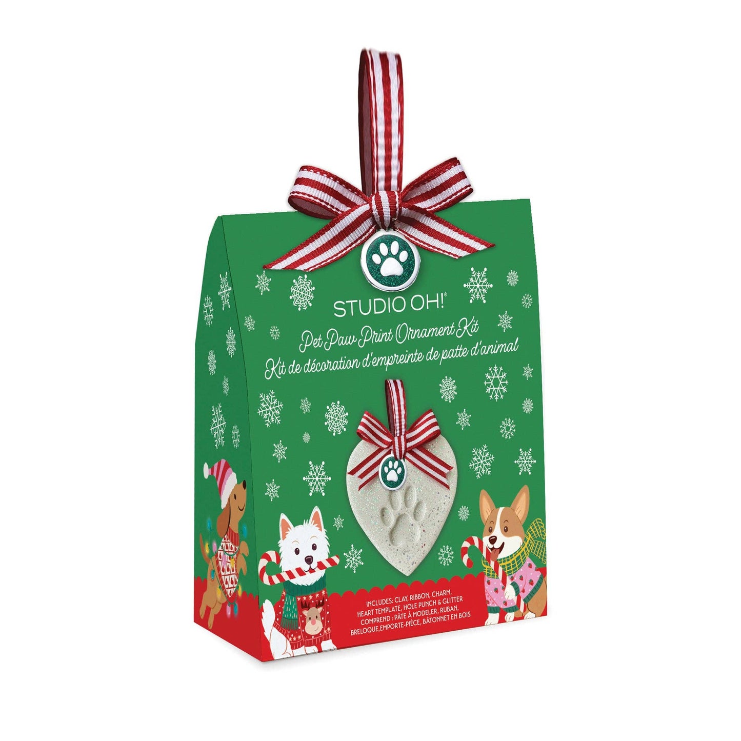 Cheery Christmas Dogs DIY Pet Paw Print Ornament Kit