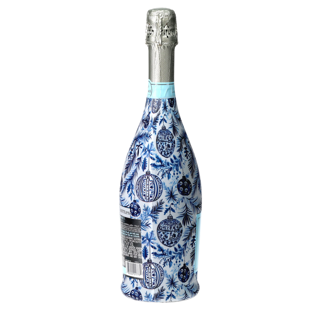 Limited Edition Blue & White Ornament Prosecco Bottle Wrap