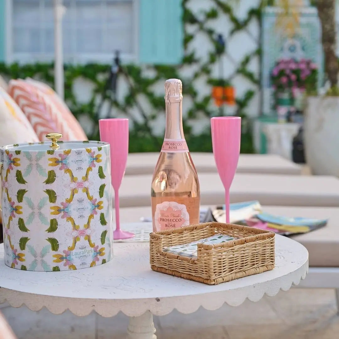 Garden Party Scalloped Acrylic Champagne Flute, Pink