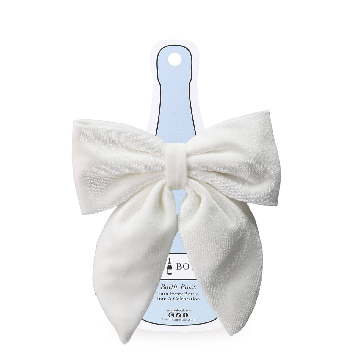 White Velvet Bottle Bow
