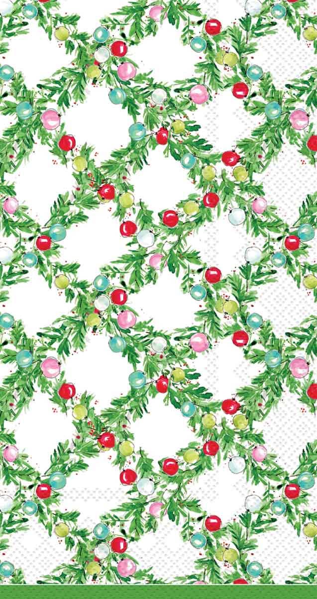 Paper Guest Towel 16 Ct Ornaments & Lattice Rosanne Beck