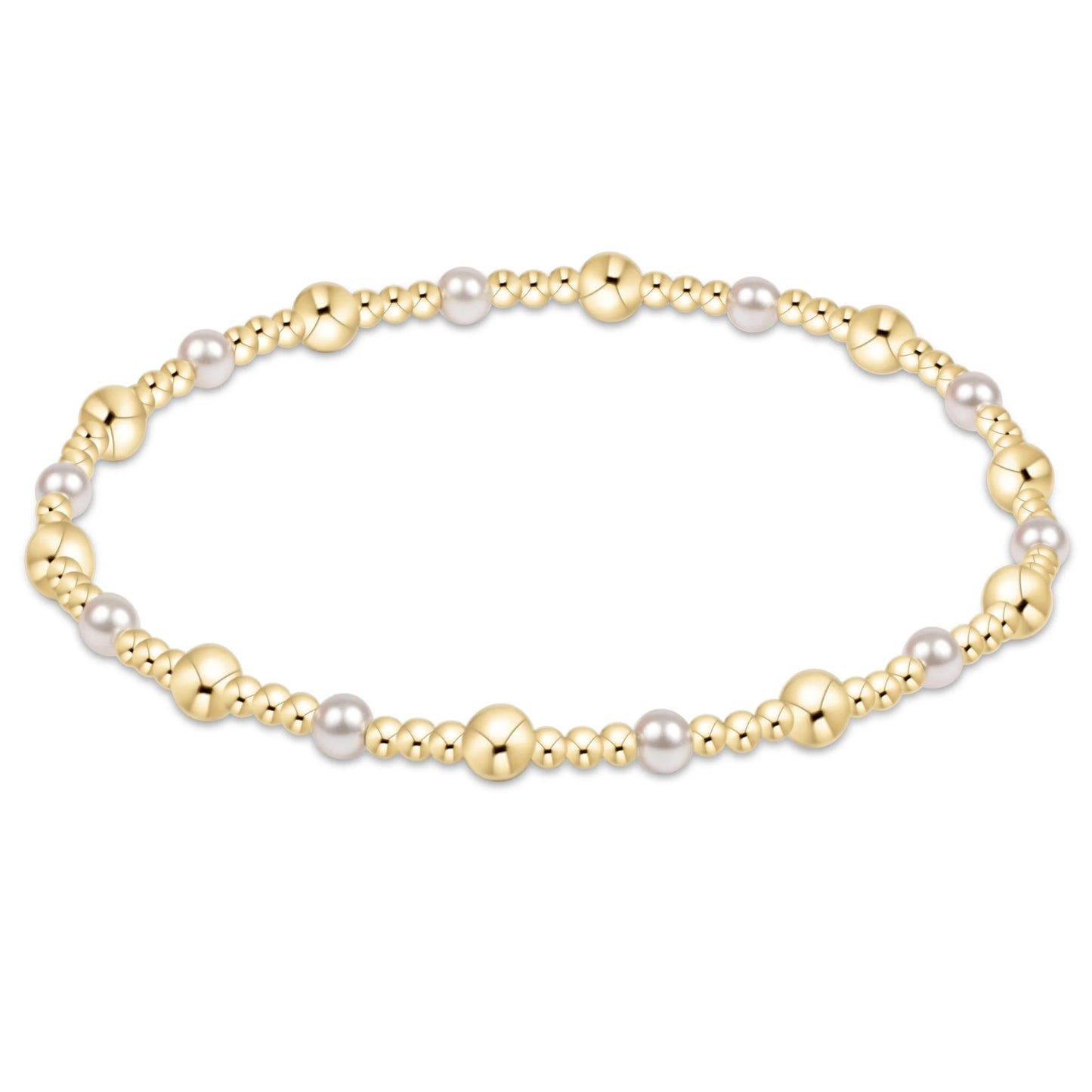 Sincerity Gold & Pearl 4mm Bead Bracelet