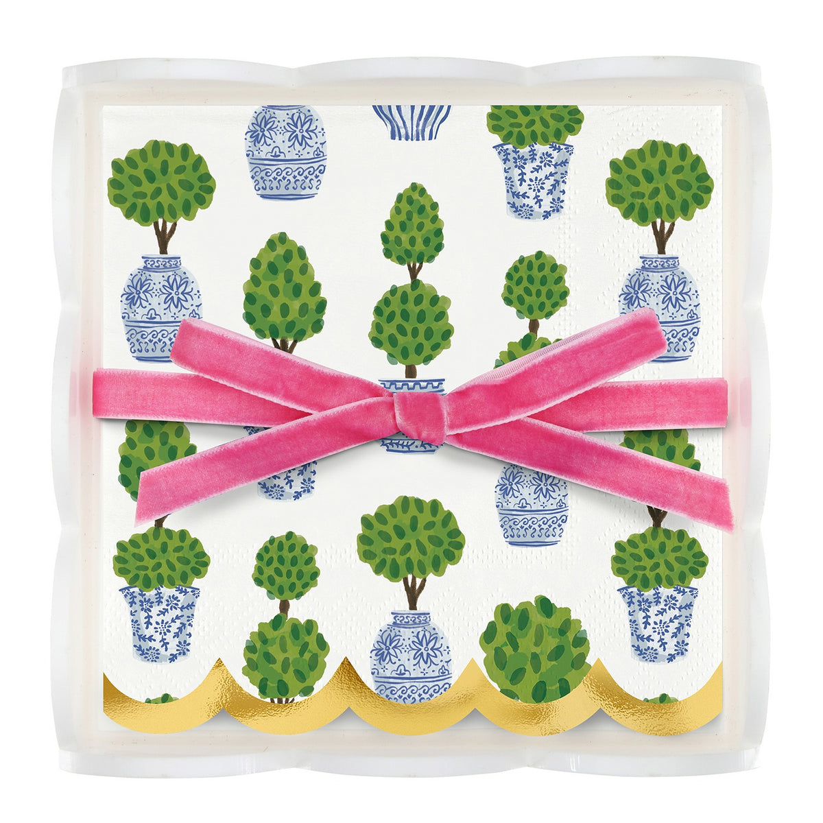 Acrylic Napkin Tray-Topiaries