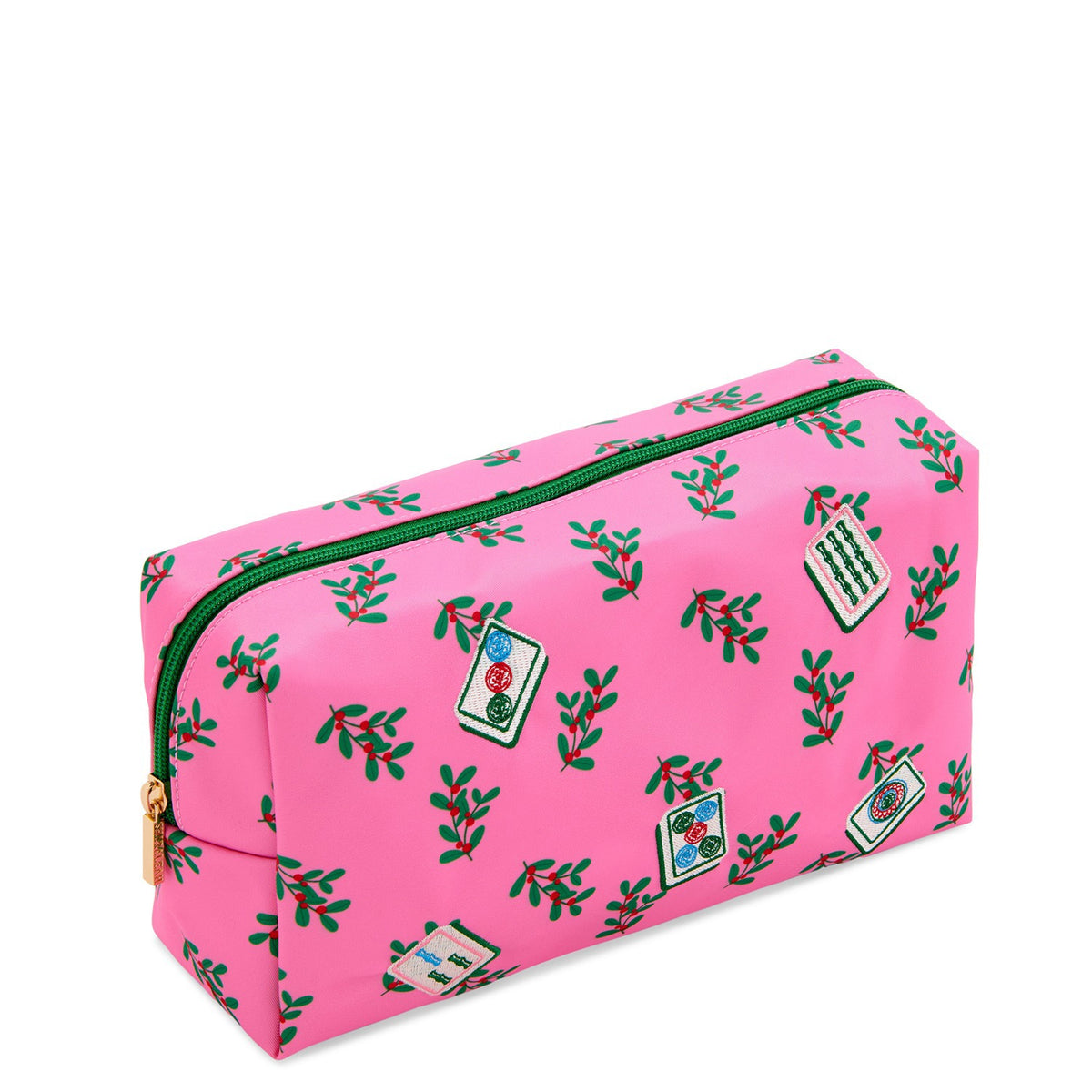 MAHJONG TILES ZIP POUCH,PINK
