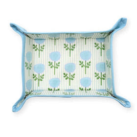 Marigold Ticking Stripe Blue Snap Tray