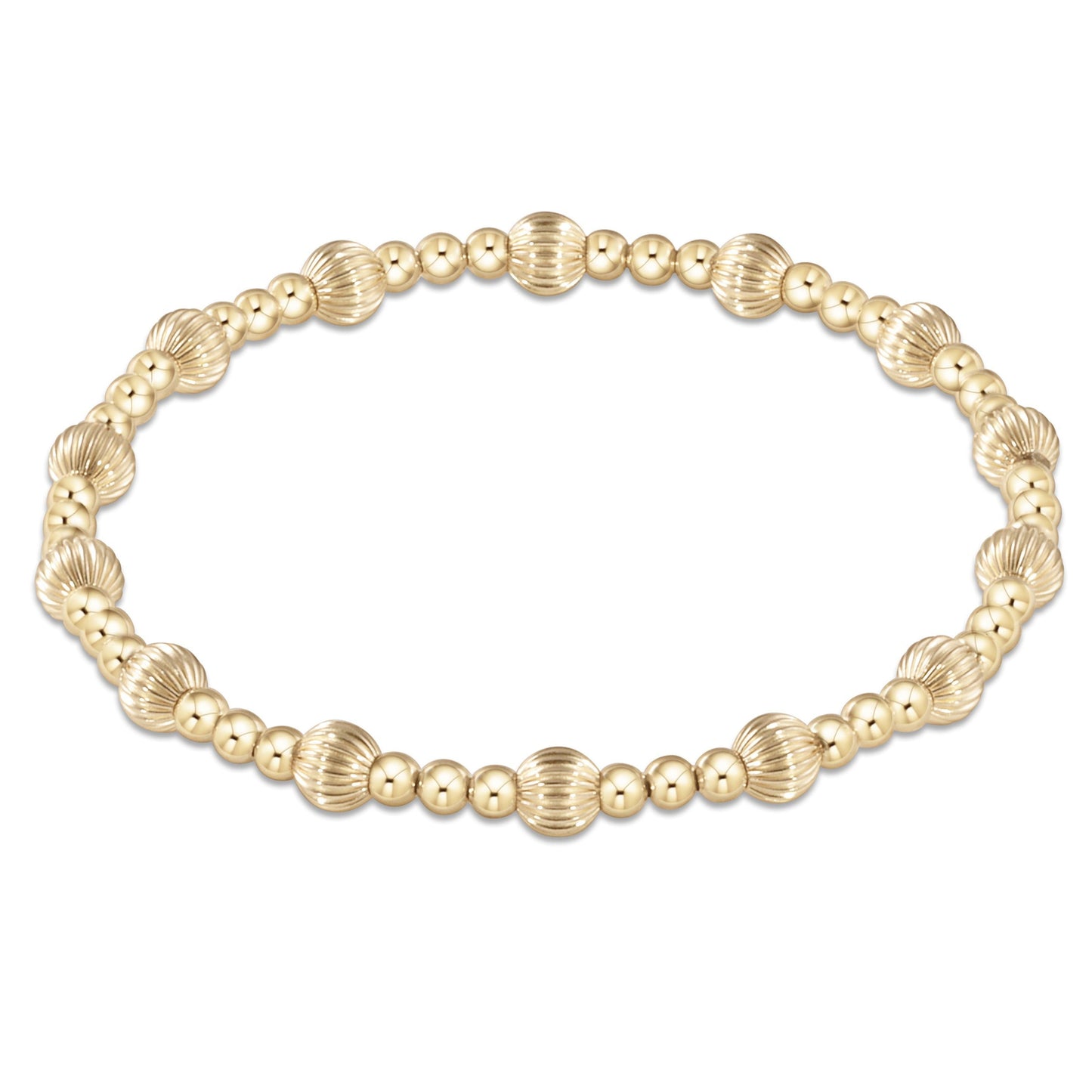 dignity sincerity pattern 5mm bead bracelet - gold
