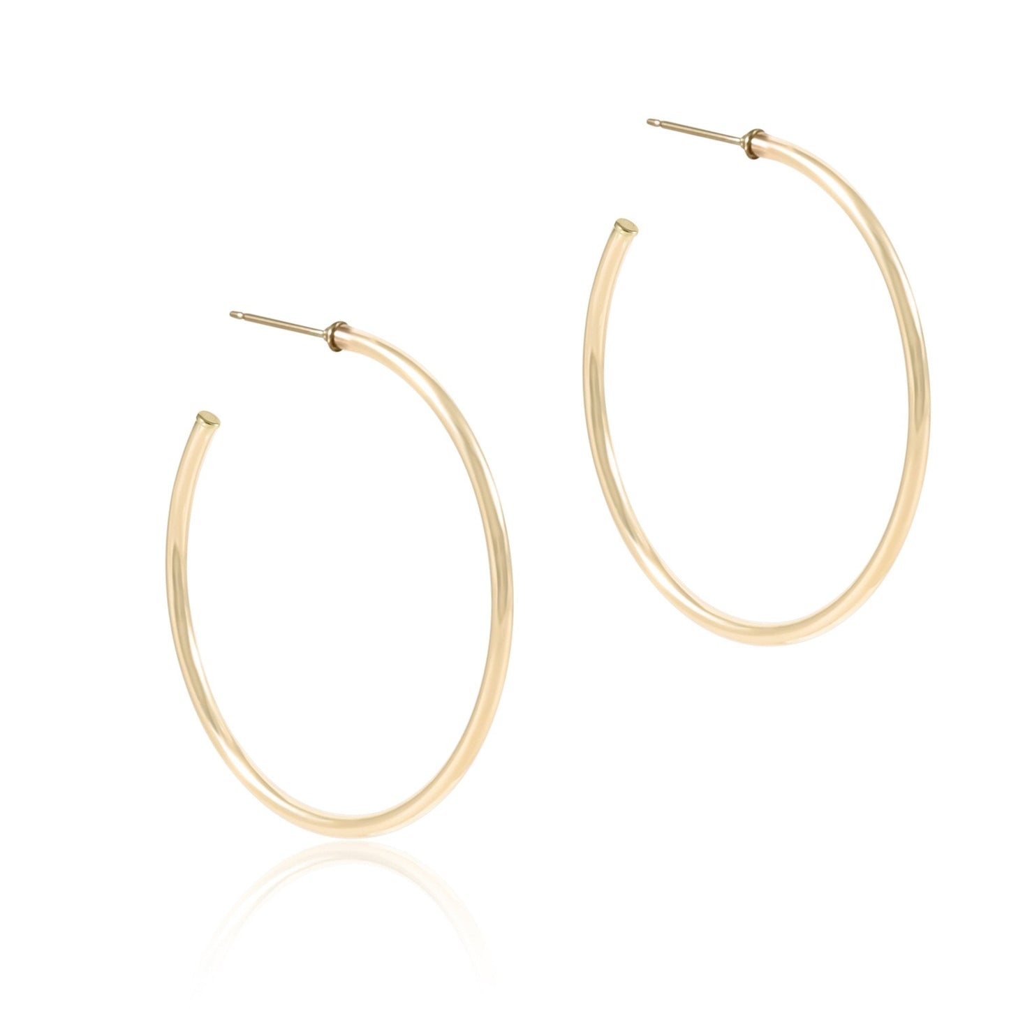 round gold post hoop - 2mm 1.75"