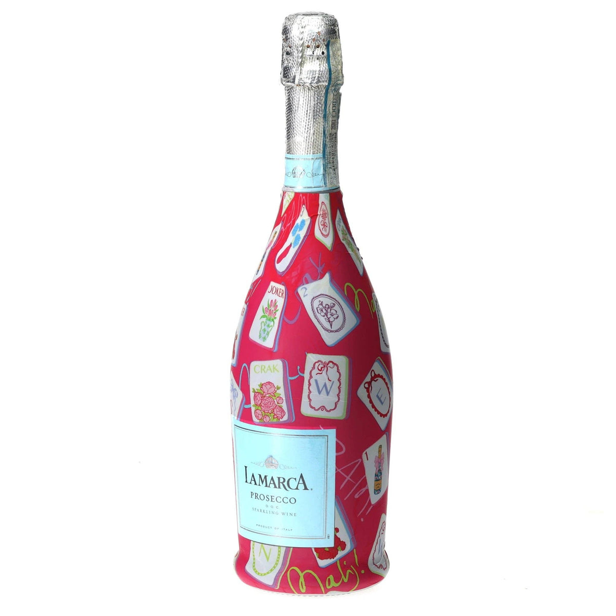 Pink Mahjong Prosecco Bottle Wrap