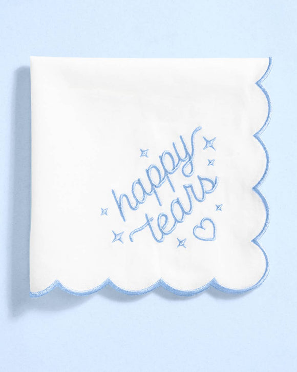 Happy Tears Handkerchief - embroidered handkerchief