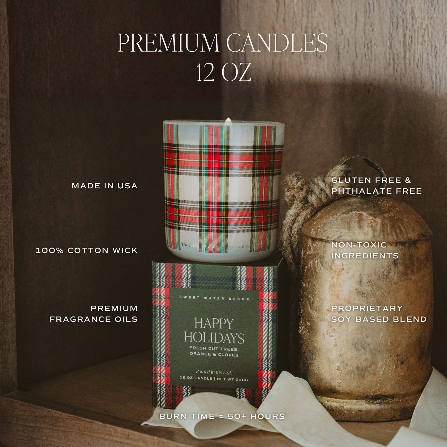 Warm and Cozy 12 oz Boxed Soy Candle - Christmas Gifts