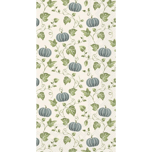 Simple Pumpkin Blue Paper Guest Towels 16 Ct Fall Autumn
