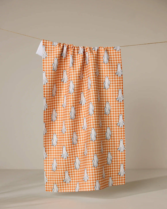 Gingham Ghosts Tea Towel